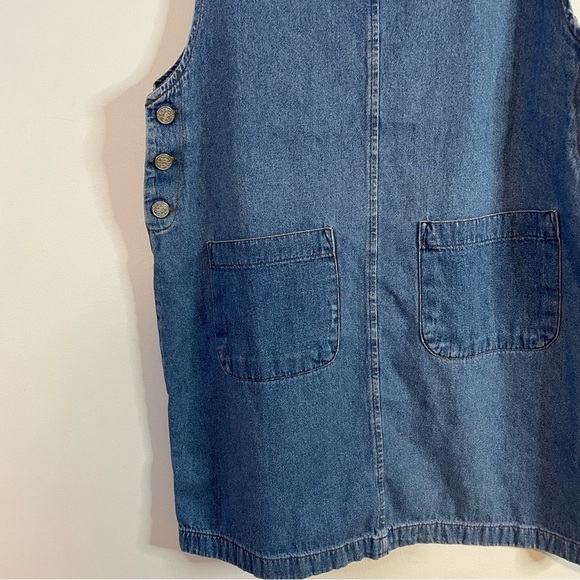 Americana Pinafore VTG Fads Denim Overall Dress Small Blue 90s Y2K Jean Normcore - Picture 4 of 8